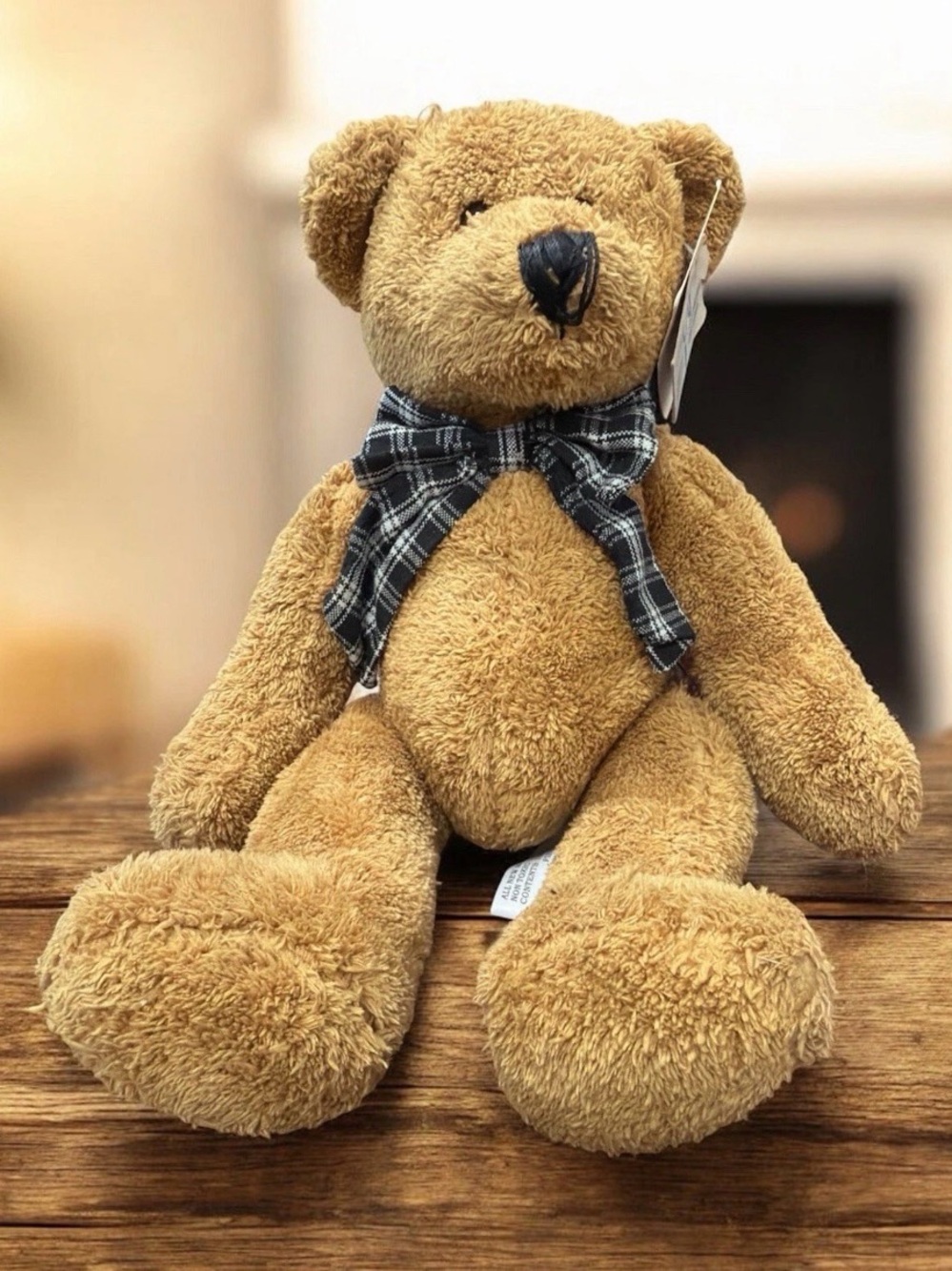 Publix Classic Brown Teddy Bear Plush with Plaid Bow